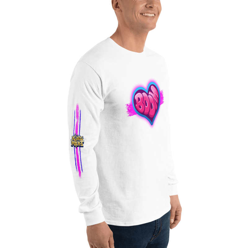 Boom Heart White Long Sleeve Tee