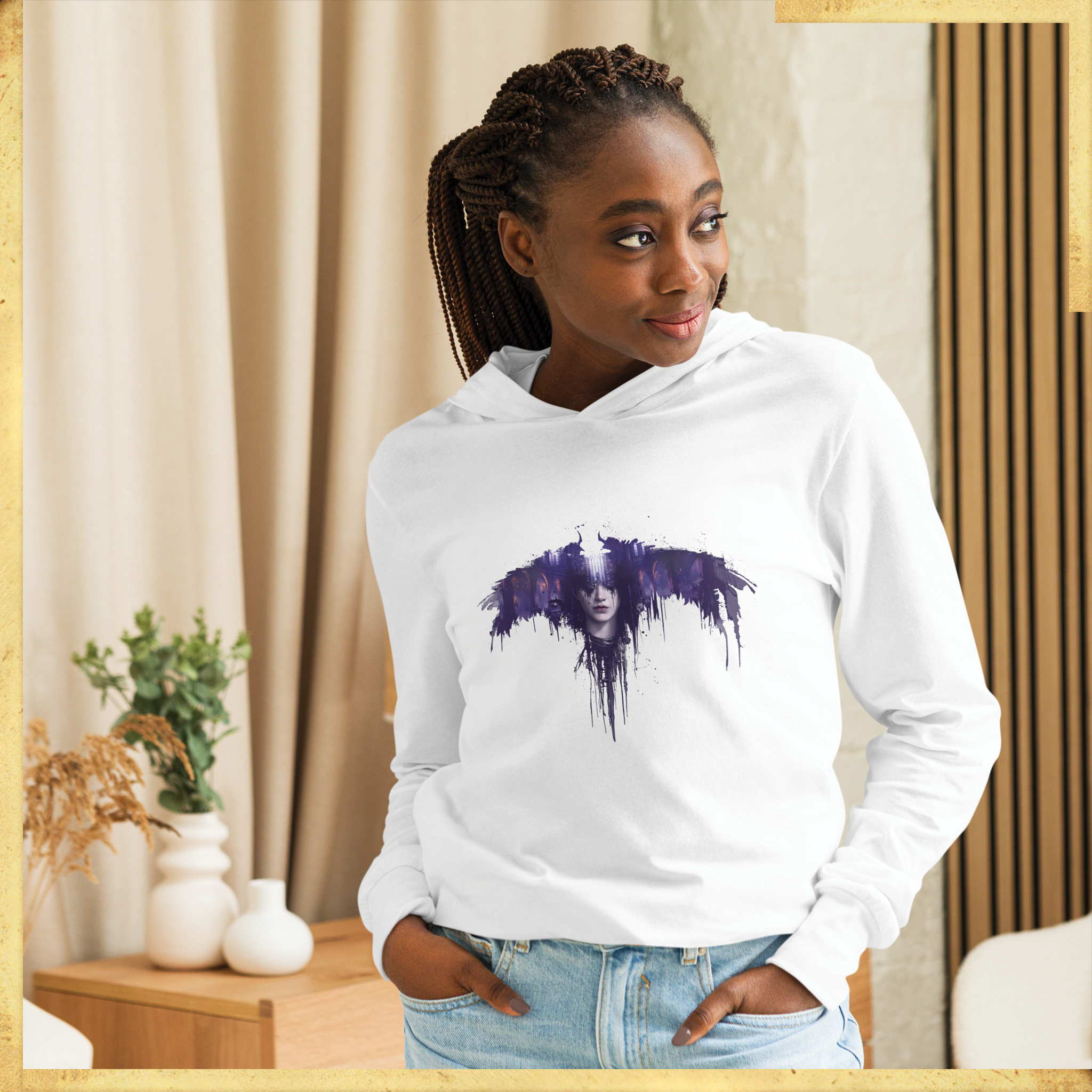 Calanthia Hooded long-sleeve tee