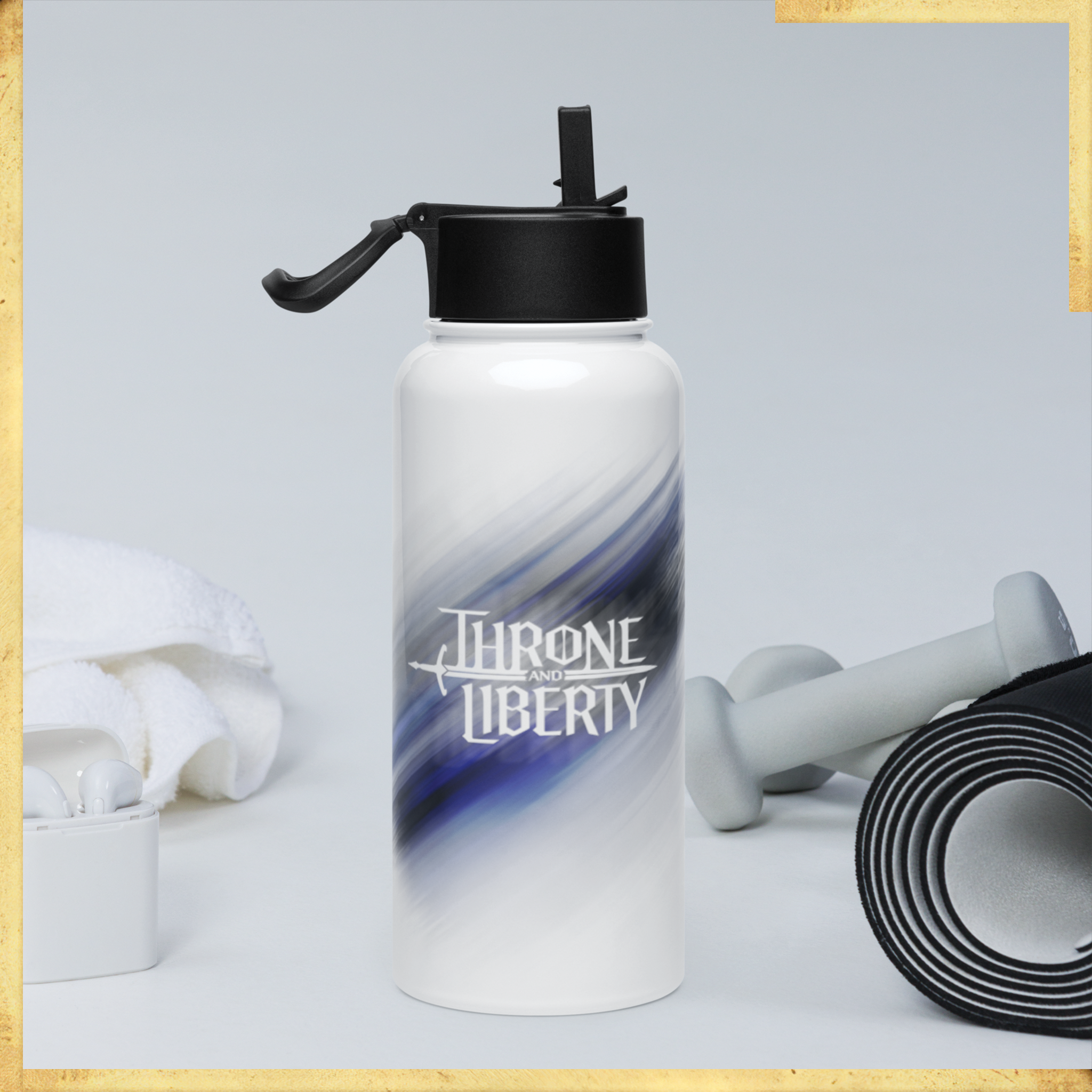 Kazar Stainless steel water bottle with a straw lid
