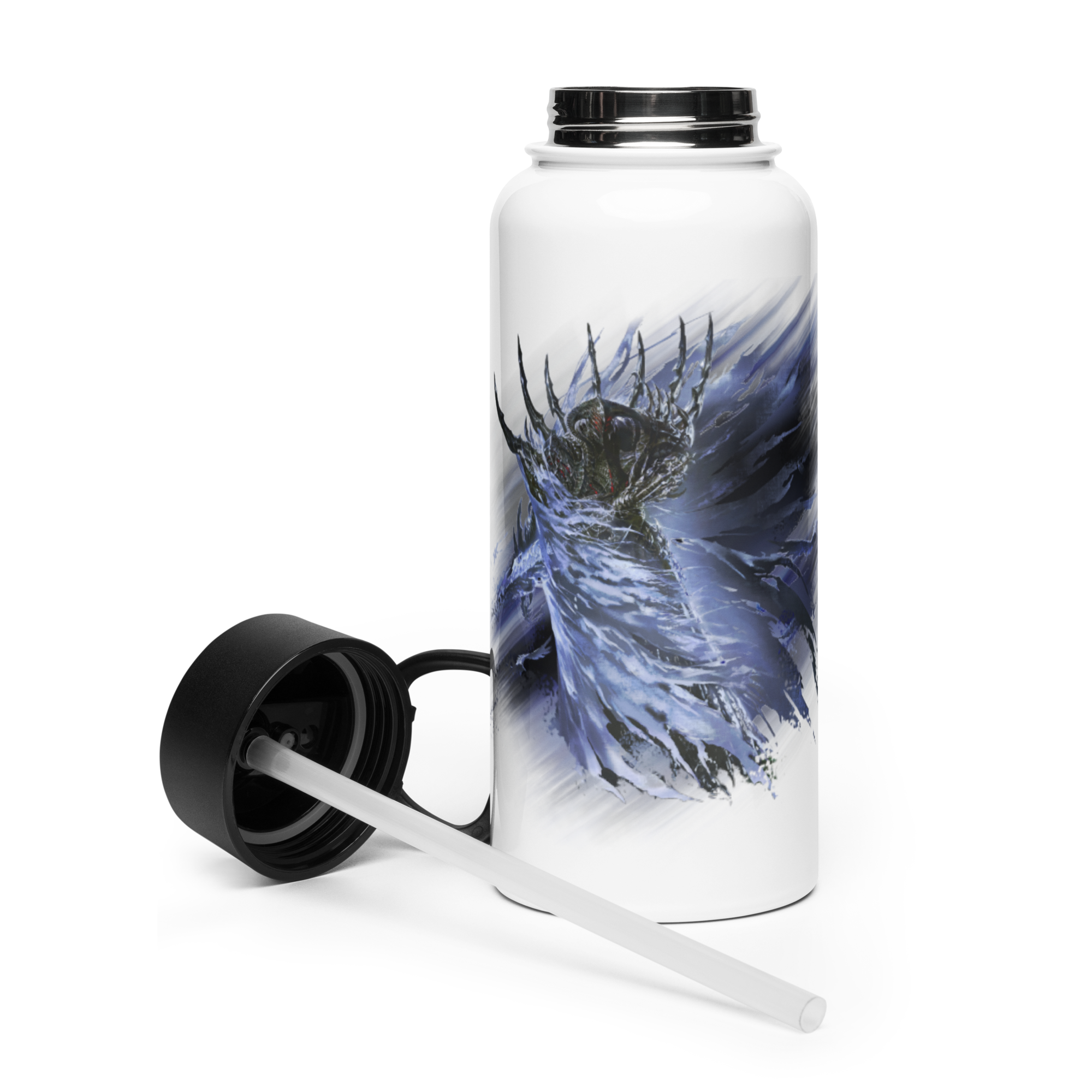 Kazar Stainless steel water bottle with a straw lid