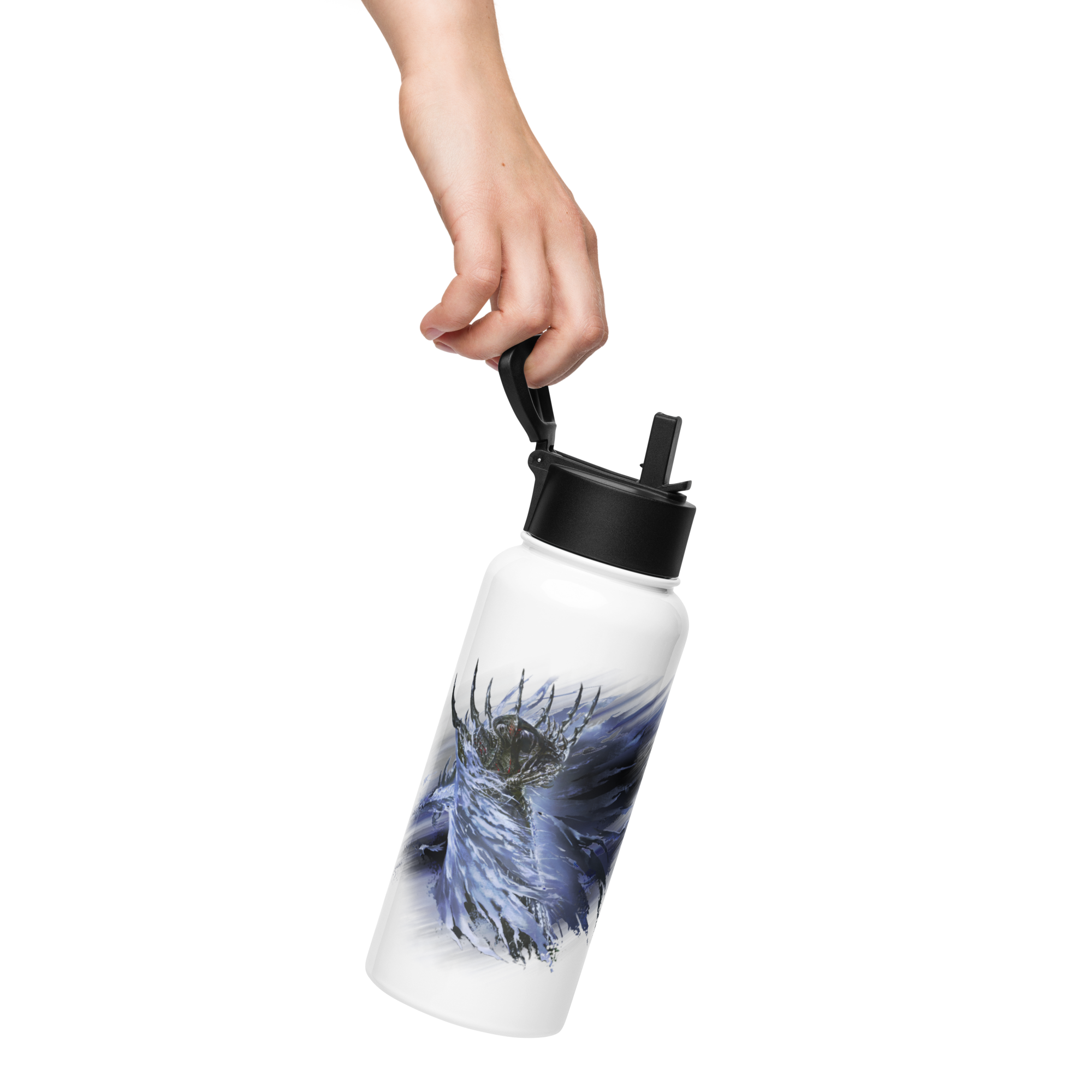 Kazar Stainless steel water bottle with a straw lid